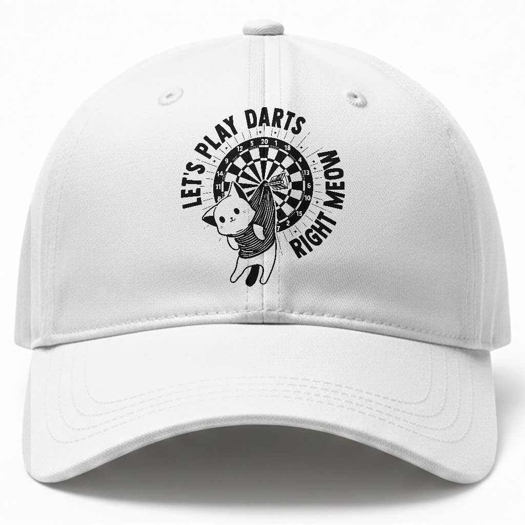 Lets Play Darts Right Meow Baseball Cap Cute Cat Dart Player Pub Game Gift