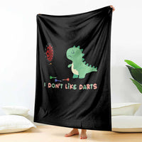 Funny Dinosaur Dartist Player Gift Throw Blanket I Do Not Like Darts - Wonder Print Shop