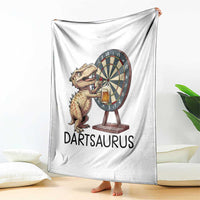 Dartsaurus Throw Blanket Funny Dinosaur Dart Player Gift - Wonder Print Shop