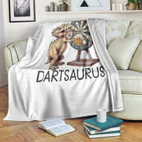 Dartsaurus Throw Blanket Funny Dinosaur Dart Player Gift - Wonder Print Shop