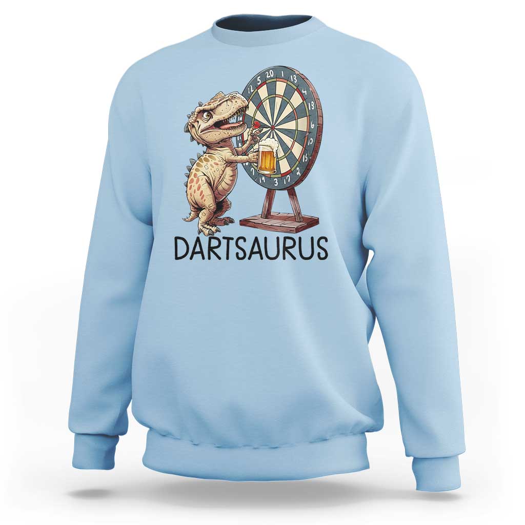 Dartsaurus Sweatshirt Funny Dinosaur Dart Player Gift - Wonder Print Shop