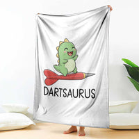 Cute Dartsaurus Playing Dart Throw Blanket Dinosaur Lover Gift - Wonder Print Shop