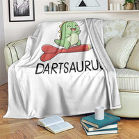 Cute Dartsaurus Playing Dart Throw Blanket Dinosaur Lover Gift - Wonder Print Shop