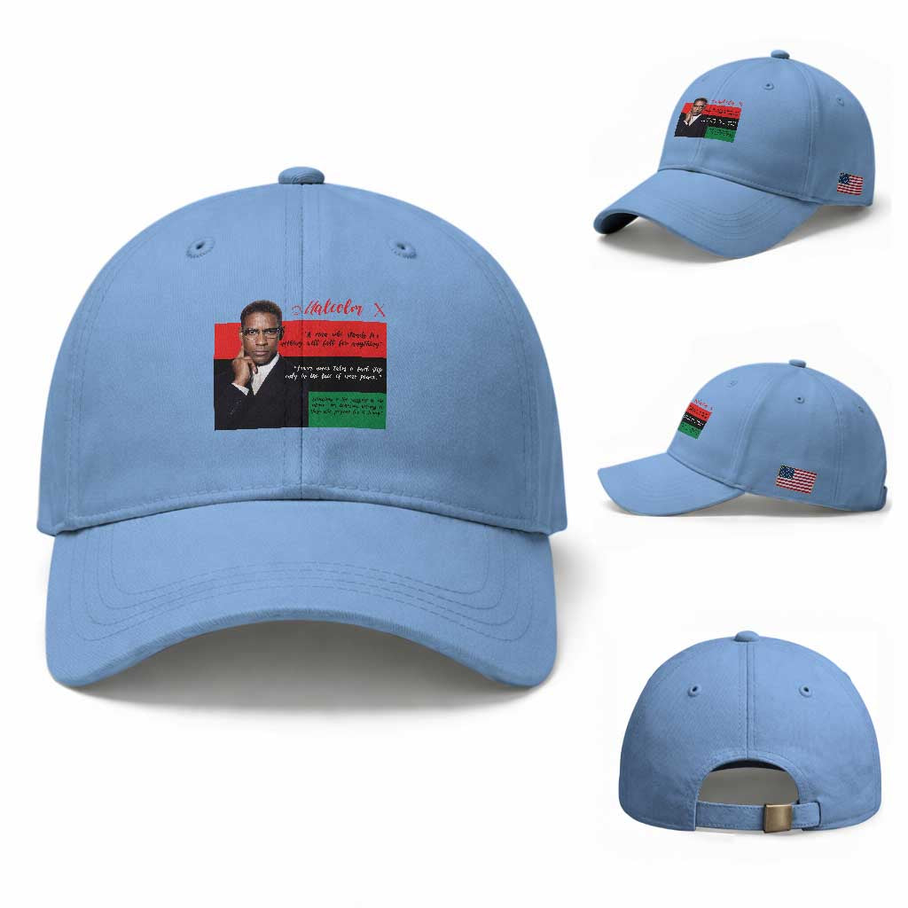 Motivational Malcolm X Quote Baseball Cap Black History Month Gift