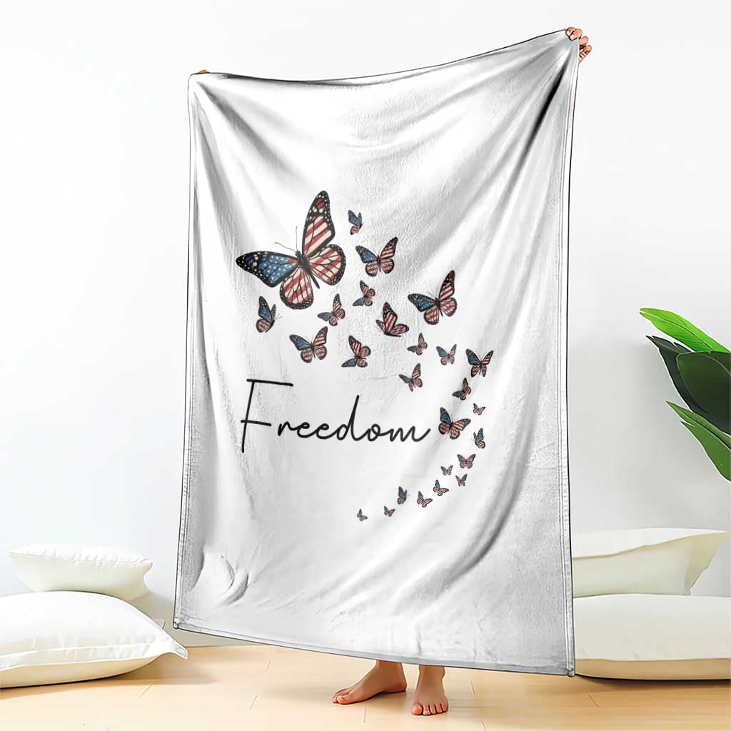 Butterfly Of Freedom American Pride Throw Blanket