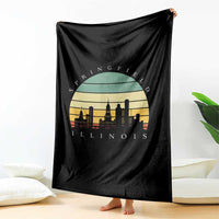 Vintage Springfield Illinois Pride Throw Blanket Scenic Cityscape Gift