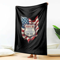 Route Highway 66 Centennial Throw Blanket Vintage American Flag Patriotic Gift