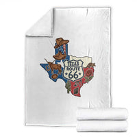 Texas Route Highway 66 Adventure Throw Blanket Desert Road Trip Graphic