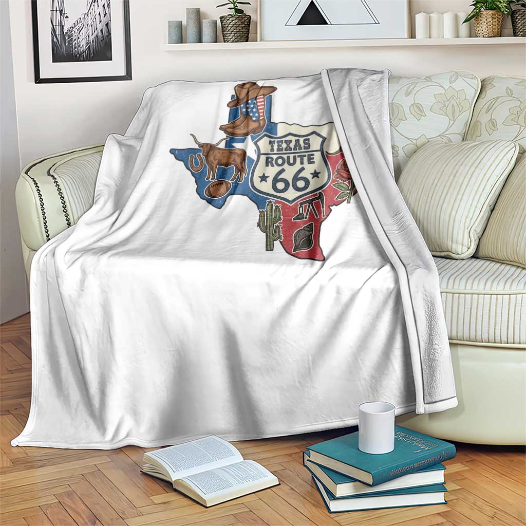 Texas Route Highway 66 Adventure Throw Blanket Desert Road Trip Graphic
