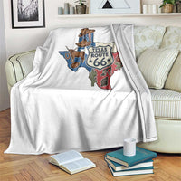 Texas Route Highway 66 Adventure Throw Blanket Desert Road Trip Graphic