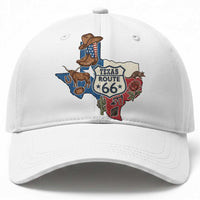 Texas Route Highway 66 Adventure Baseball Cap Desert Road Trip Graphic