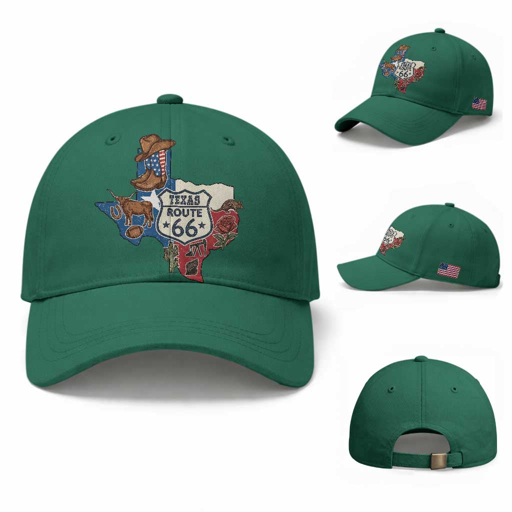 Texas Route Highway 66 Adventure Baseball Cap Desert Road Trip Graphic
