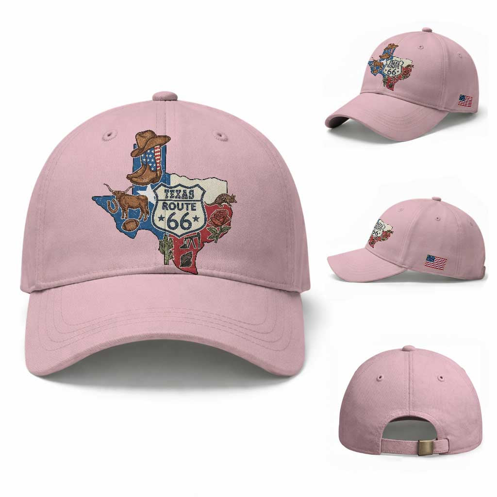 Texas Route Highway 66 Adventure Baseball Cap Desert Road Trip Graphic