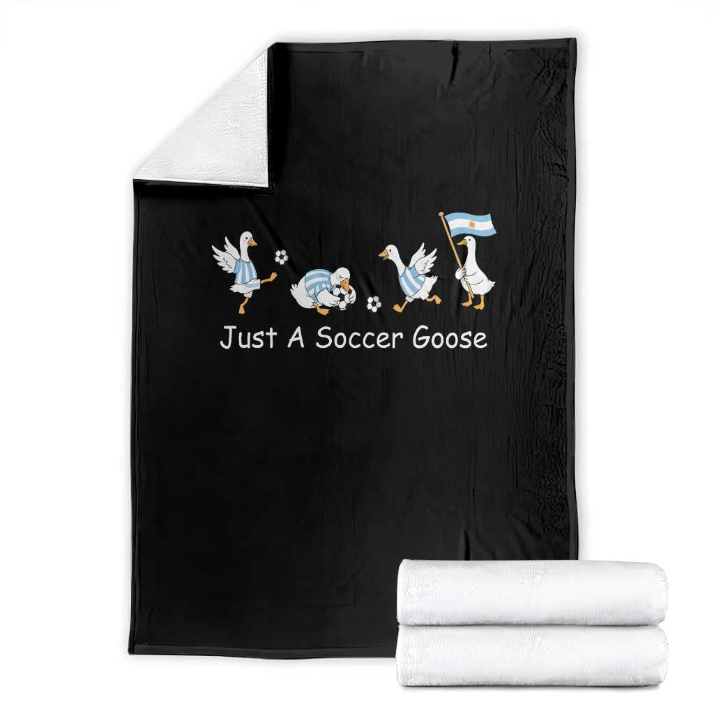 Funny Just A Soccer Goose Throw Blanket Argentina Soccer Lover