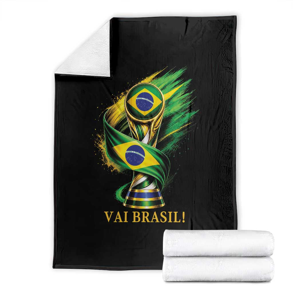 Brazil Soccer Fan 2026 Gift Throw Blanket Vai Brasil