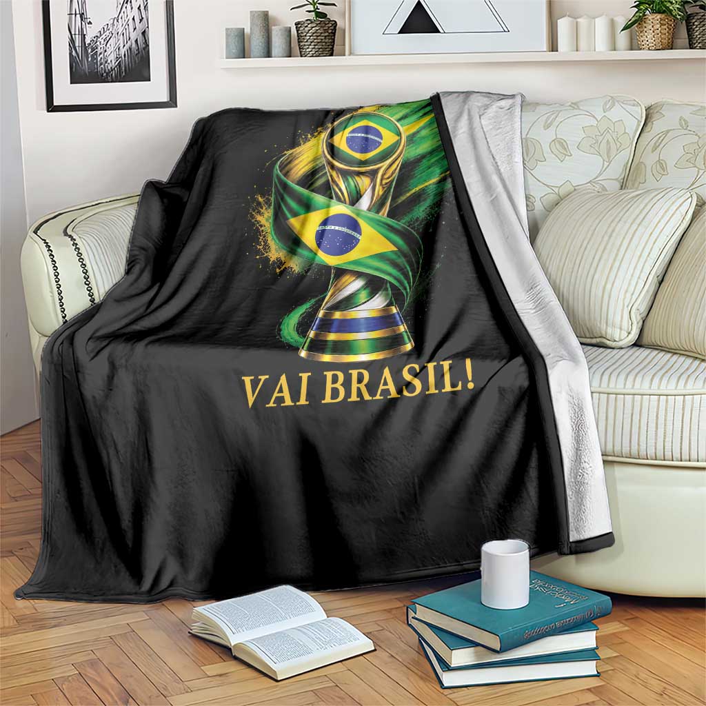 Brazil Soccer Fan 2026 Gift Throw Blanket Vai Brasil