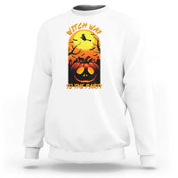 Halloween Witch Way To The Party Sweatshirt Black Cat Pumpkin - Wonder Print Shop