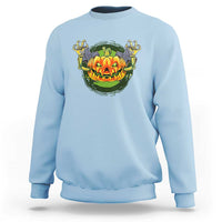 Funny Halloween Pumpkin Ghoul Sweatshirt Scary Zombie Hands - Wonder Print Shop
