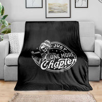 Just One More Chapter Skeleton Woman Throw Blanket Book Lover Gift