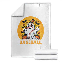 Funny Halloween Baseball Throw Blanket Cute Boo Playing Ball Gift - Wonder Print Shop