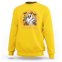 Funny Halloween Baseball Sweatshirt Cute Boo Playing Ball Gift - Wonder Print Shop