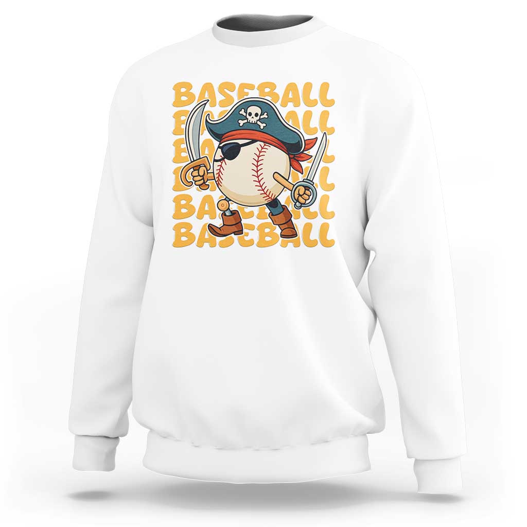 Funny Pirate Baseball Sweatshirt Sport Lover Gift - Wonder Print Shop