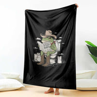 Funny Cowboy Frog Throw Blanket Not Now Partner My Tummy Hurts - Wonder Print Shop