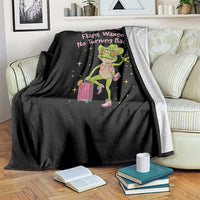 Funny Girls Trip Frog Throw Blanket Bags Packed Flaps Waxed - Wonder Print Shop