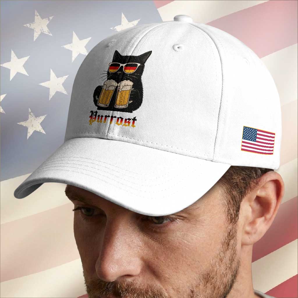 Oktoberfest Prost Cat Drinking Baseball Cap Funny Purrost German Beer Gift