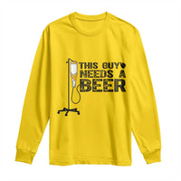 Funny Drinking Lover Long Sleeve Shirt This Guy Needs A Beer - Wonder Print Shop