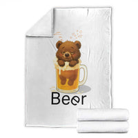 Funny Drinking Lover Throw Blanket Bear In Beer Glass - Wonder Print Shop