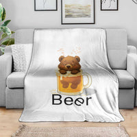 Funny Drinking Lover Throw Blanket Bear In Beer Glass - Wonder Print Shop