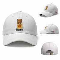 Funny Drinking Lover Baseball Cap Bear In Beer Glass