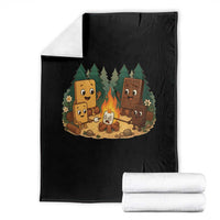 Funny Smores Camping Throw Blanket Marshmallow Chocolate Fire - Wonder Print Shop