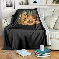 Funny Smores Camping Throw Blanket Marshmallow Chocolate Fire - Wonder Print Shop