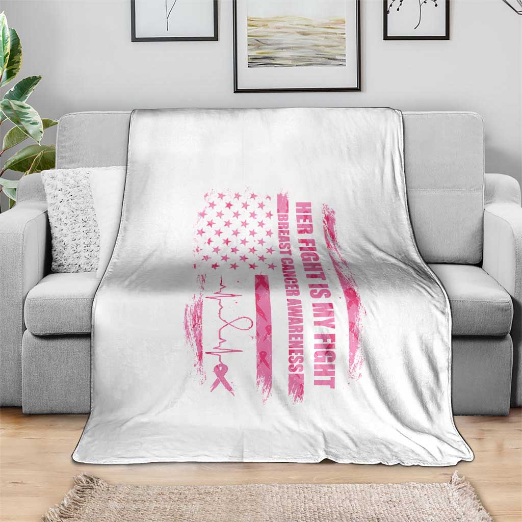 Patriotic Breast Cancer Support Warrior Gift Throw Blanket Her Fight My Fight