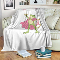 Funny Breast Cancer Warrior Frog Throw Blanket We Fight At Dawn
