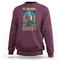 Saint Michael Prayer Defend Us In Battle Sweatshirt Religious Gift