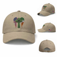 USA Flag Celtic Cross Irish American Baseball Cap St Patricks Day Gift