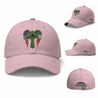USA Flag Celtic Cross Irish American Baseball Cap St Patricks Day Gift