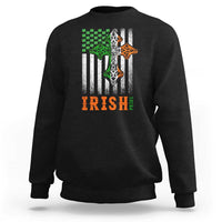 Irish American Pride Celtic Cross USA Flag Sweatshirt St Patricks Day Gift