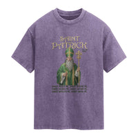 Saint Patrick Ora Pro Nobis Washed Cotton T-Shirt Irish Christian Prayer