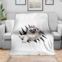 Funny Princess Cat With Featuring Scratch Effect Printed Throw Blanket This Is An Outrage