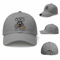 Funny Black Cat Bookworm Gift Baseball Cap Oops I Bought More Books