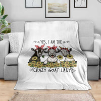 I Am The Crazy Goat Lady Throw Blanket Goat Lady Gift - Wonder Print Shop