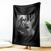 Goat Selfie With Bigfoot Throw Blanket Funny Cryptid Gift - Wonder Print Shop