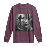 Goat Selfie With Bigfoot Long Sleeve Shirt Funny Cryptid Gift - Wonder Print Shop
