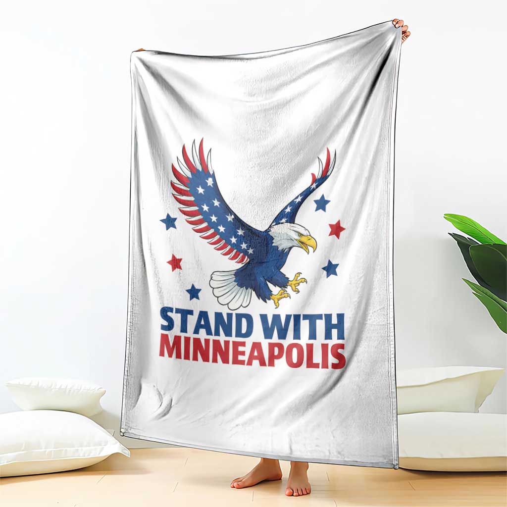 Stand With Minneapolis Throw Blanket American Eagle Protest Gift