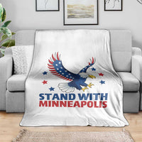 Stand With Minneapolis Throw Blanket American Eagle Protest Gift