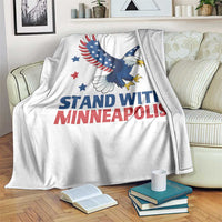 Stand With Minneapolis Throw Blanket American Eagle Protest Gift